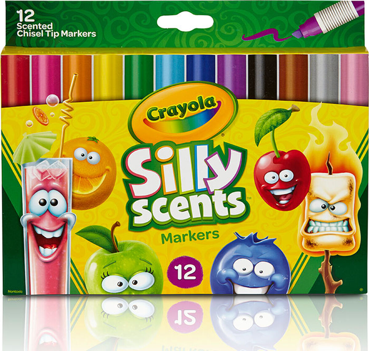 Download Crayola Silly Scents Markers, 12 count, Scented Art Tools, Assorted Colors, Chisel Tip for Thick ...