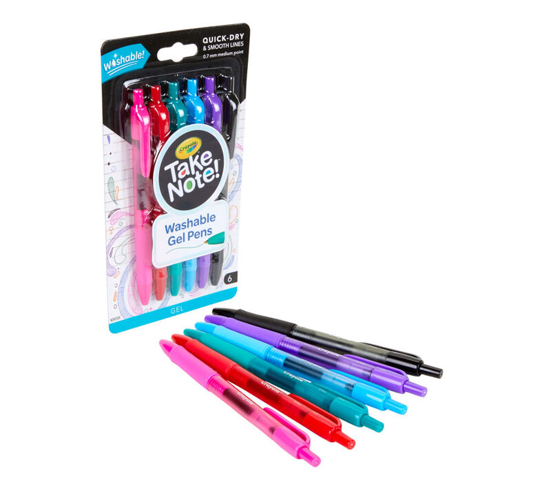 Take Note Washable Gel Pens, 6 Count