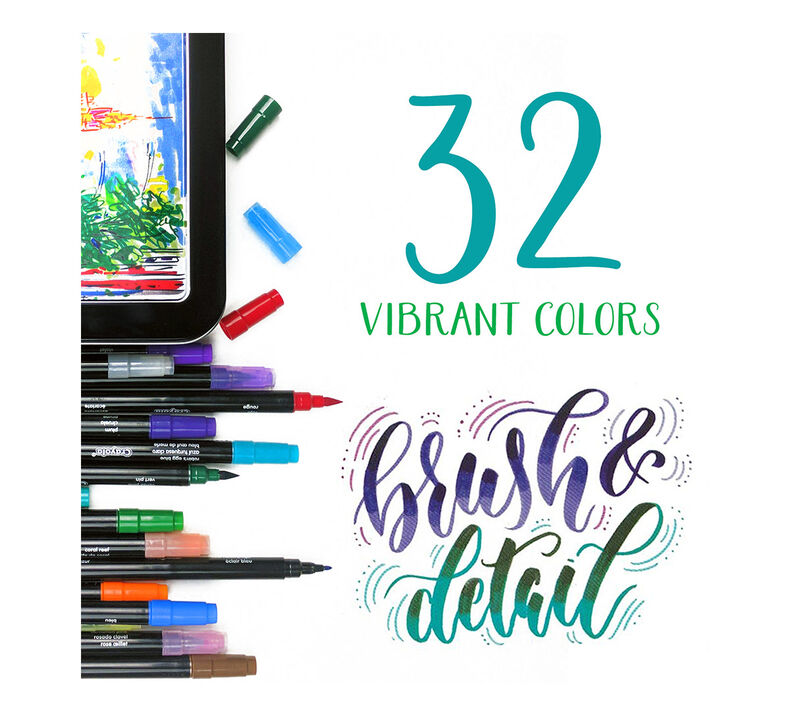 Signature Gel Pens and Brush & Detail Markers Set
