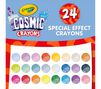 Cosmic Crayons, 24 special effects crayons. Color swatches. 