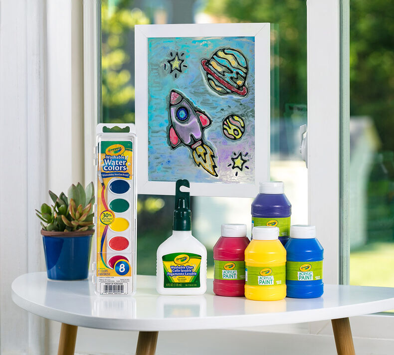 Black Glue Galaxy Painting Craft Kit