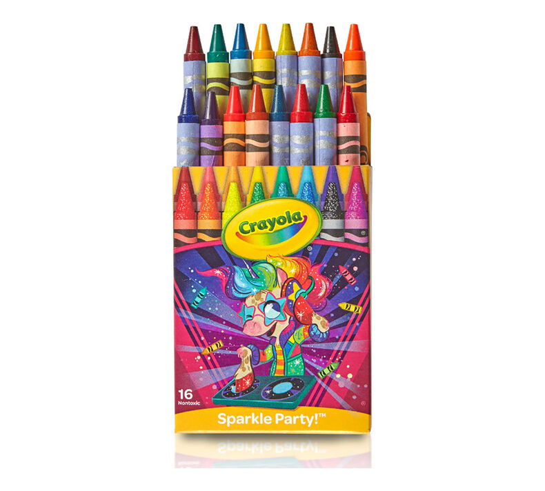 Unicorn Glitter Crayons, 16 Count