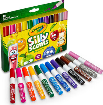 Download Crayola Silly Scents Markers, 12 count, Scented Art Tools, Assorted Colors, Chisel Tip for Thick ...