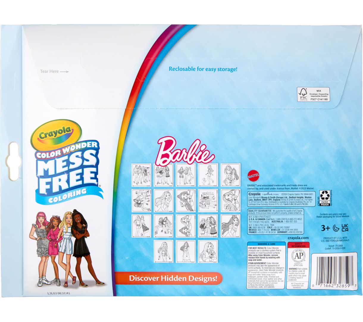 Color Wonder Barbie Coloring Pages Markers Crayola