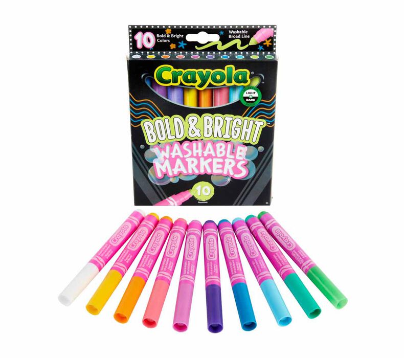 Crayola 5CT Bold Colours Supertips Markers, Washable Non Toxic Markers,  Thin Markers, Gift for Boys Girls, Kids, Arts and Crafts, Christmas 