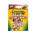 Colors of the World Large Ultra Clean Washable Crayons, 24 Count