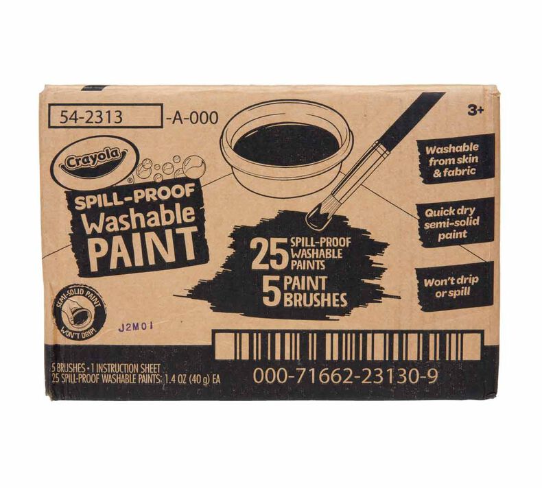 Crayola Spill Proof Paint Set, Washable Paint for Kids, Ages 3, 4, 5, 6