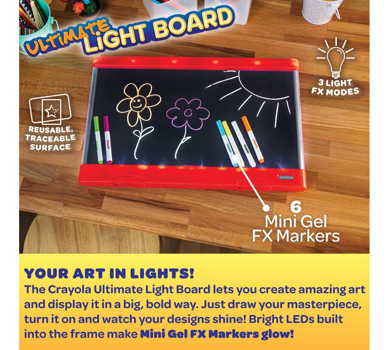 CLOSE OUT] Kids Light Up Drawing Board Ultimate Magic Tracing Pad Doodle  Tablet Glow Coloring Draw Writer 9 LED Lighted Effects Educational Art Toys  Learning Gifts for Toddler Boys Girls (white))