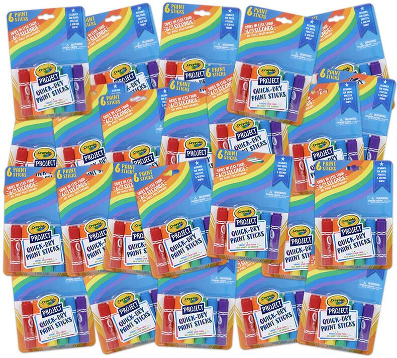 Paint Sticks Bulk Case, 24 Individual Boxes, 6 Count Eact