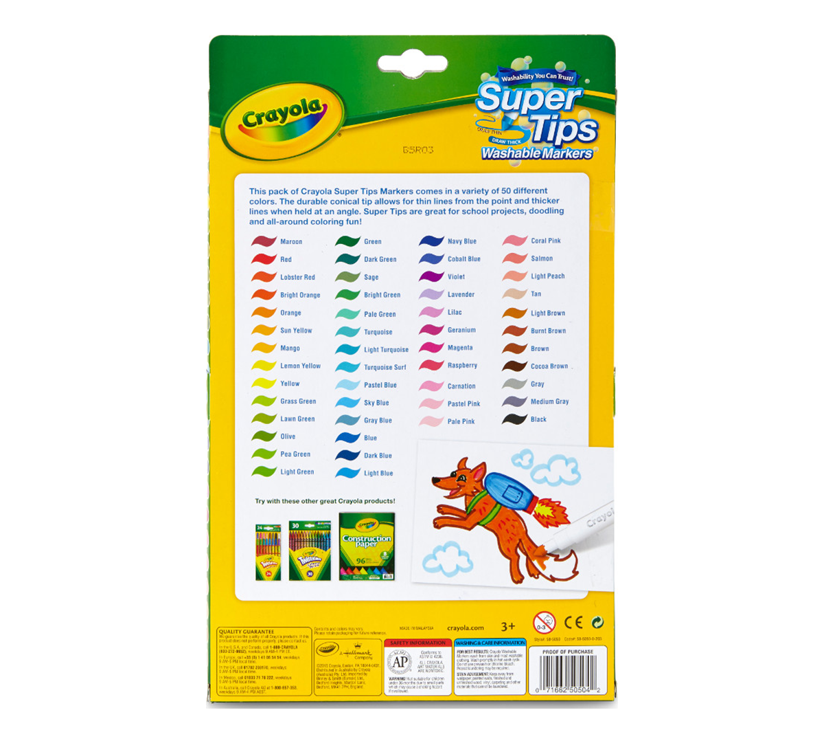 Washable Super Tips Markers, 50 Count Crayola
