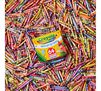 64 count Crayons, Birthday Box laying on a bed of crayons