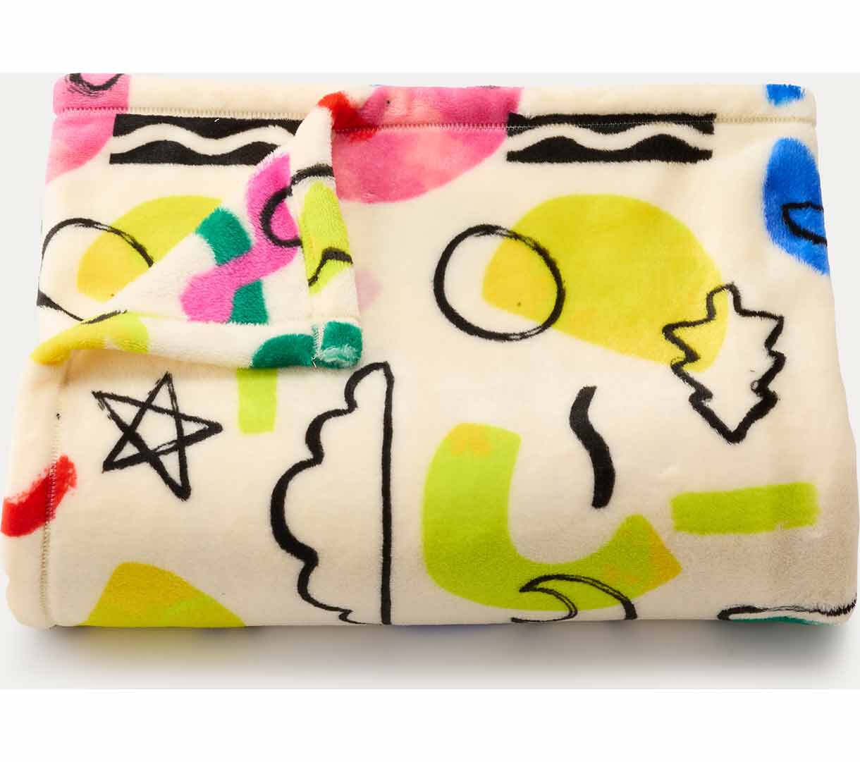 Crayola® X Kohl's Crayola Plush Throw Blanket, Multi Stripe Crayola