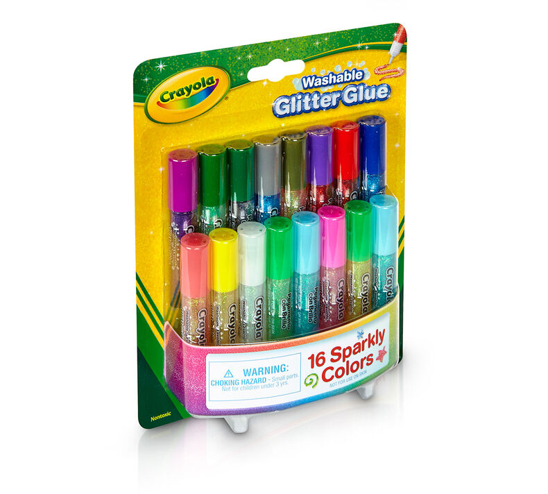 Crayola Washable Glitter Glue Pens, Assorted - 9 pack, 3.1 oz total