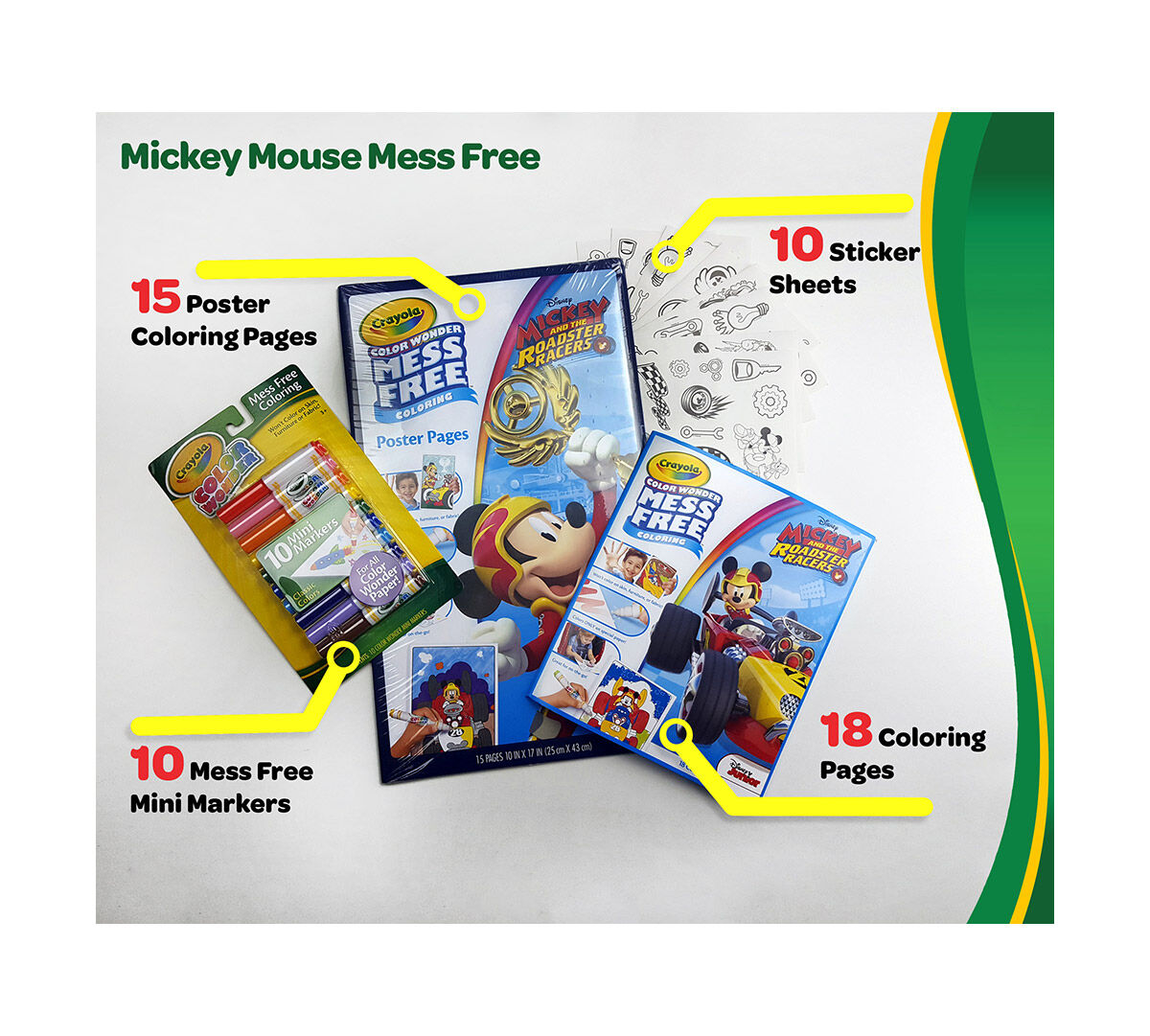Crayola Mess Free Color Wonder Variety Bundle Posters Coloring 75 2590 Ecom Mickey Set