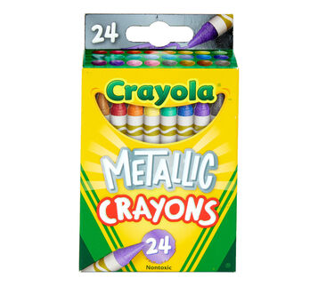 Metallic Crayons, 24 Count Front View of Package
