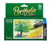 Portfolio Series Water Soluble Oil Pastels, 24 count, front of packaging with one oil pastel standing on end. 