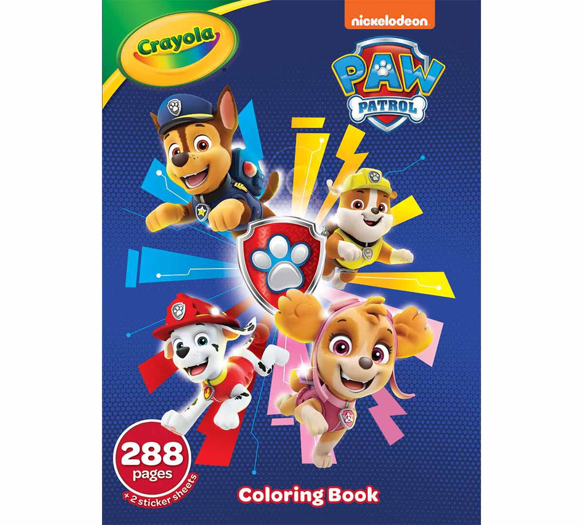 Paw Patrol Coloring Book with Stickers, 288 Pgs Crayola