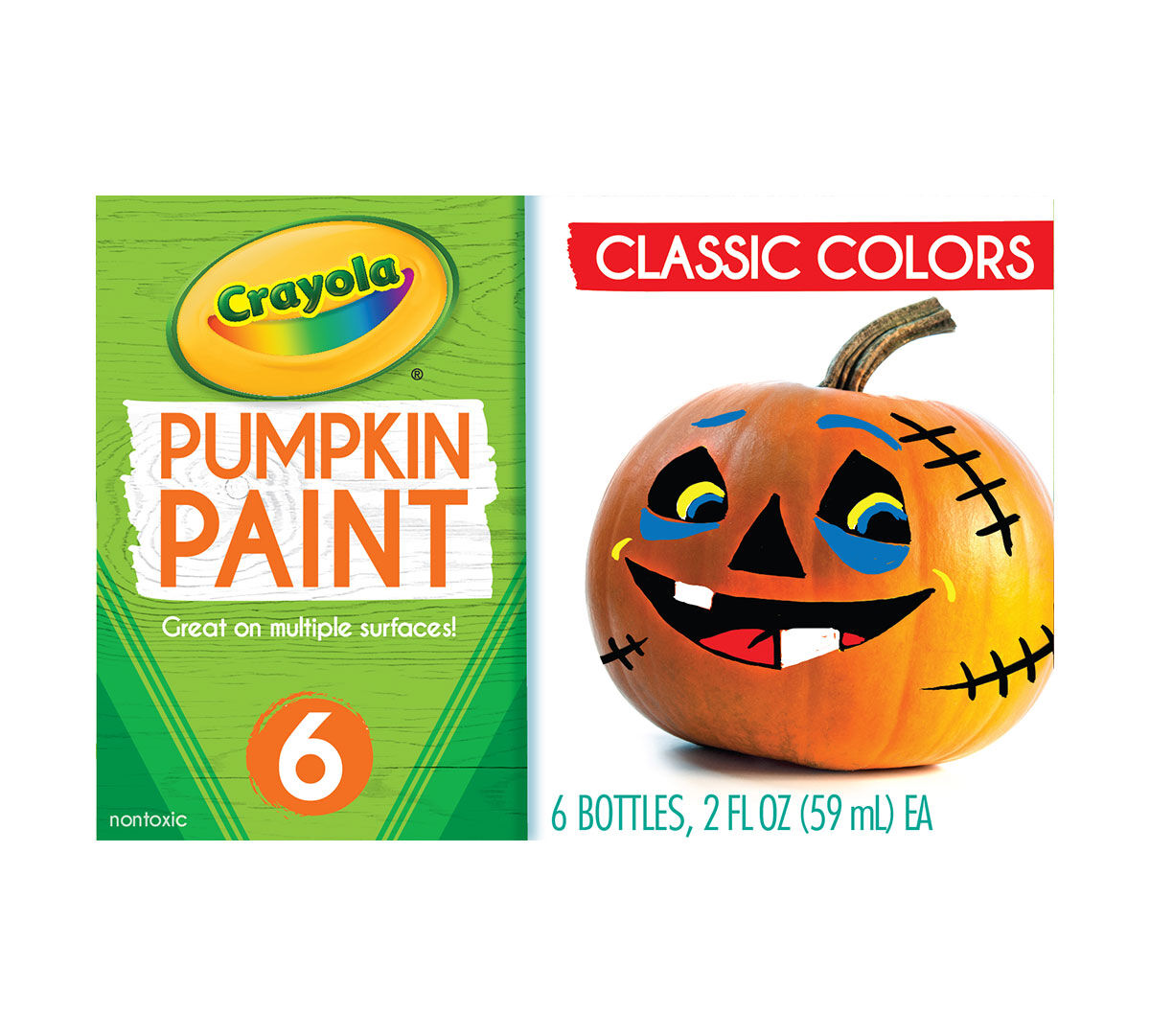Crayola Pumpkin Paint Kit, 6 Acrylic Paints in Classic Colors Crayola