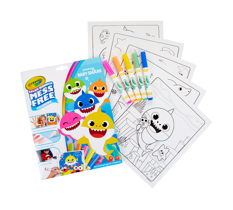 Color Wonder Baby Shark Coloring Pages Set Crayola Com Crayola