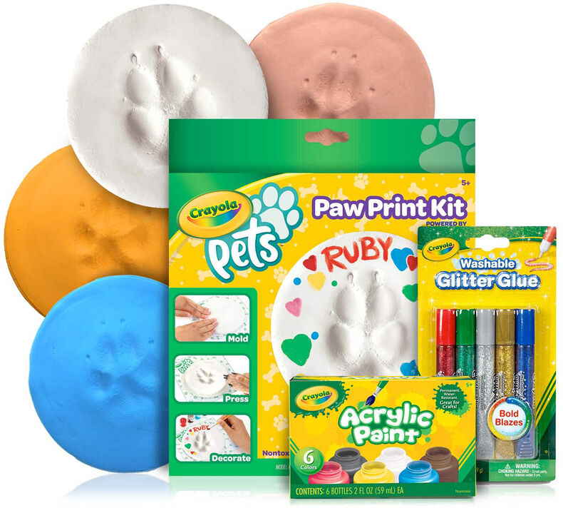 Crayola Pets Paw Print Circle Keepsake Kit with Extra Art Supplies