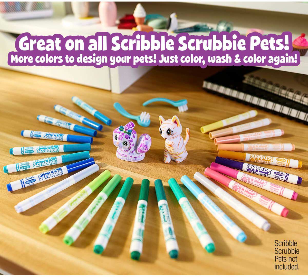 Scribble Scrubbie Pet 24 Marker Refill Set Crayola