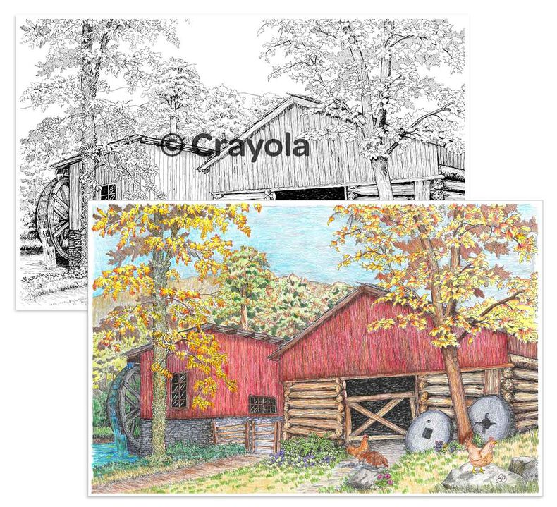 Color Escapes Adult Coloring Kit, Americana