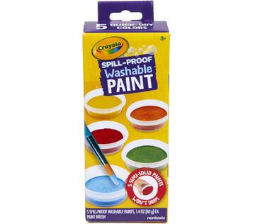 Spill Proof Washable Paint, 5 count, front view.