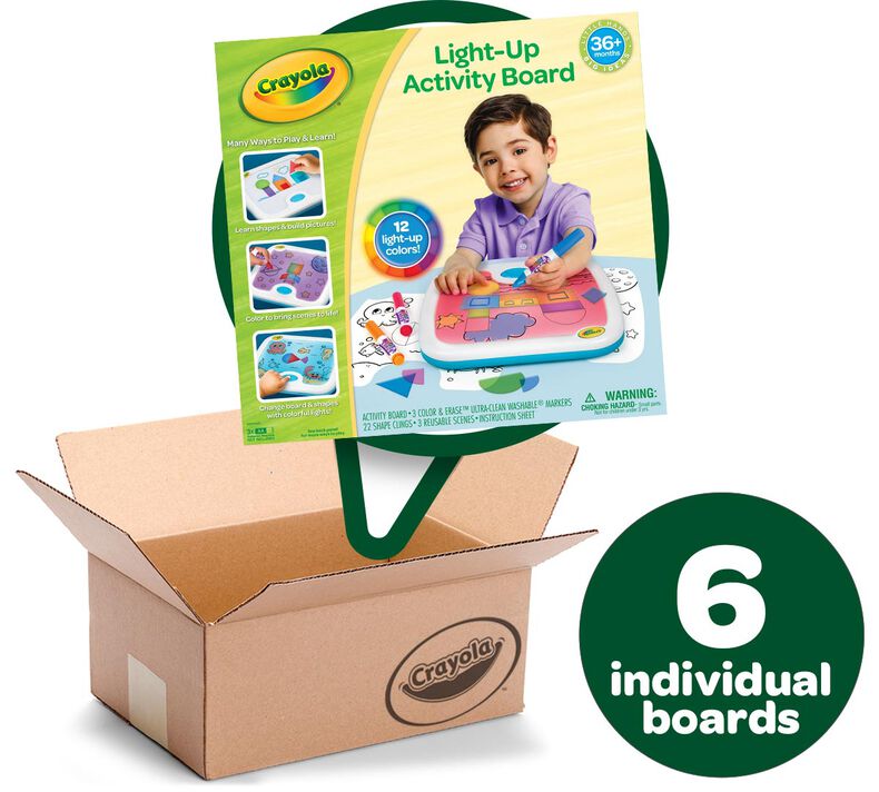 Light Up Activity Board Bulk Case, 6 Individual Light Boards