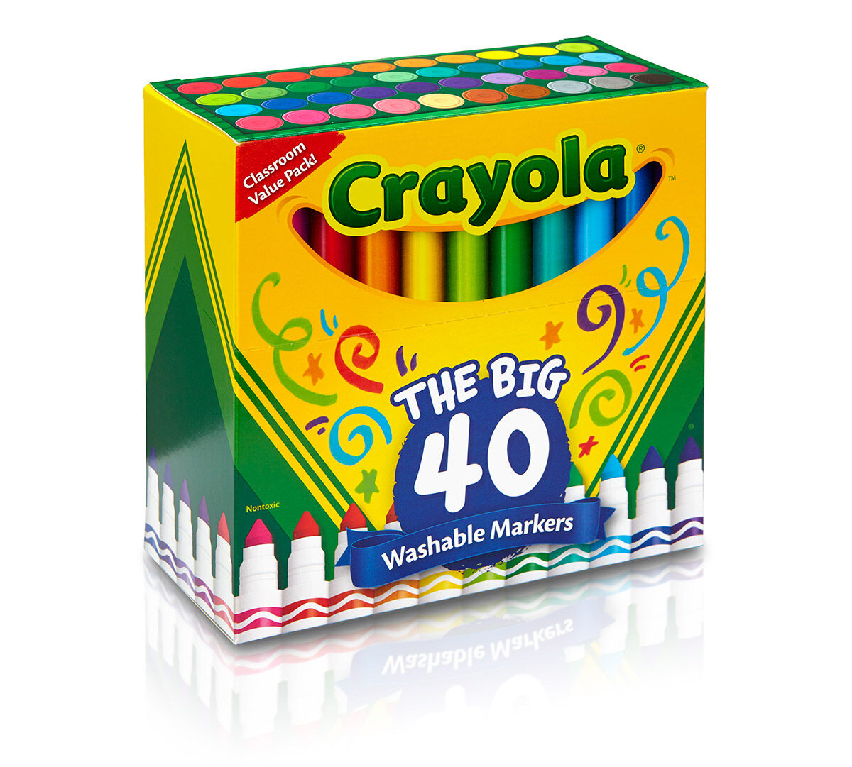 10 Count Crayola Ultraclean Broadline Classic Washable Markers Pack of 3 , 