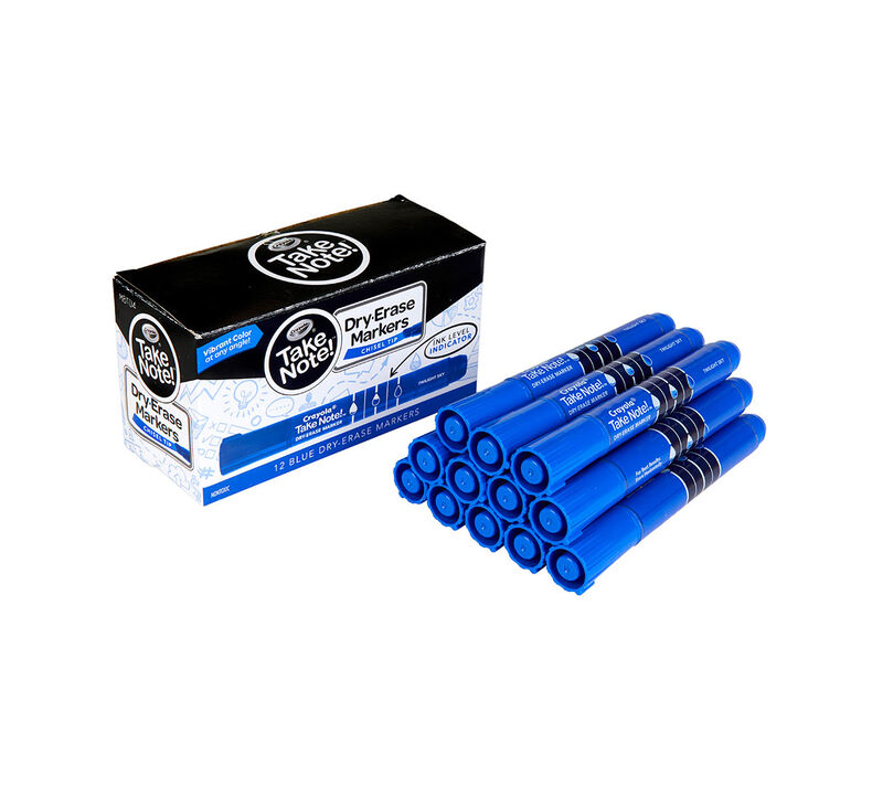 Take Note Blue Dry Erase Markers, 12 Count
