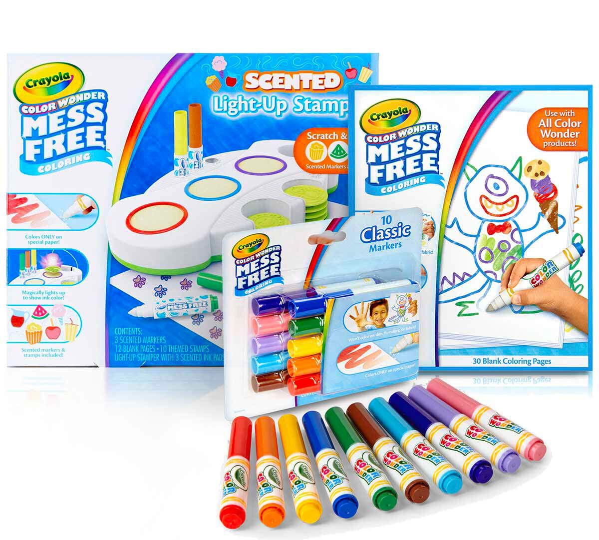 Mess Free Coloring Pages & Markers 20+ Pieces Toddler Stocking Stuffers Crayola Color Wonder Mess Free Art Desk with Stamps Kids Toys & Paw Patrol Color Wonder 