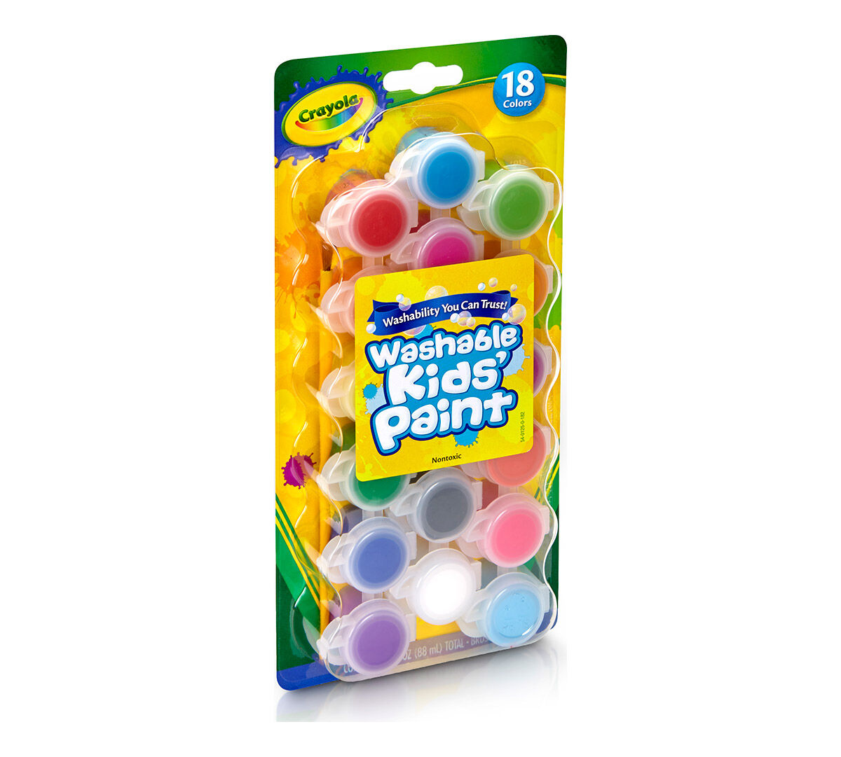 Washable Paint Pots with Brush 18 ct. Crayola