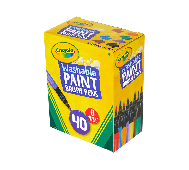 Paint Brush Pens, Kids Paint Brushes, 40 Washable Non-Toxic Pens