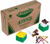 Crayon Classpack, 832 count, 64 colors. Crayon sharpener/holders one sharpening a crayon, one holding 4 sleeves of 16 crayons