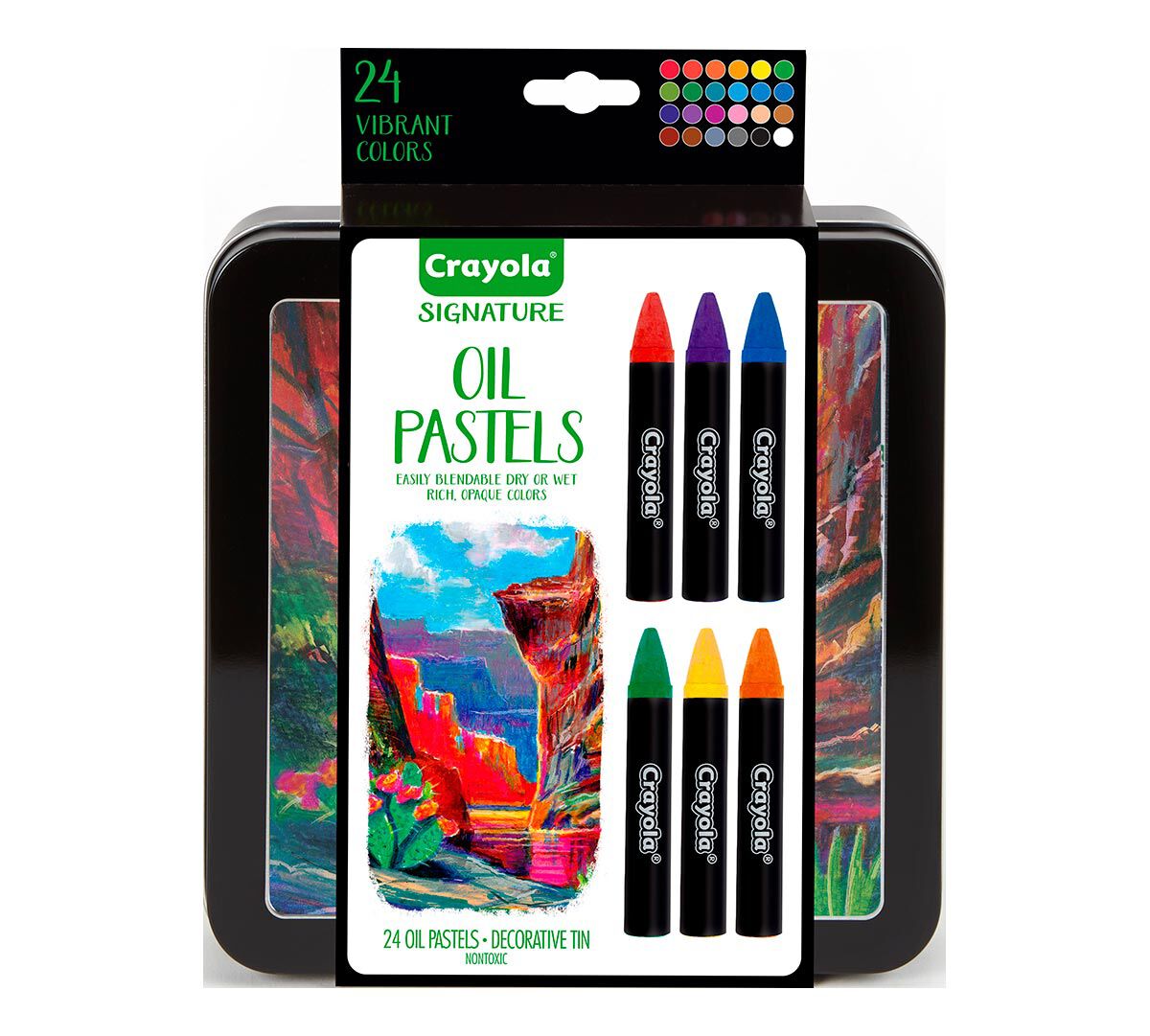 Crayola Signature; Oil Pastels; 24 ct; Water Soluble; Storage Tin