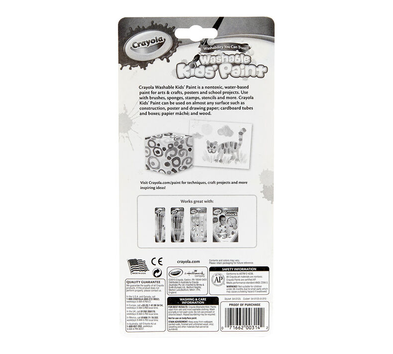 Washable Paint Pots with Brush 18 ct.
