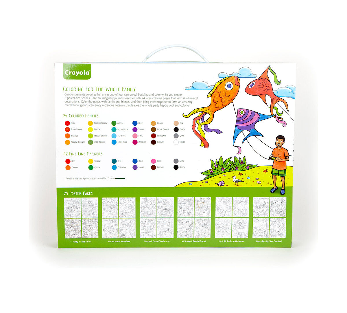 Crayola Family Escapes Adult Coloring Whimsical Destinations 24 Pages 24 Colored Pencils 12 Fine Line Markers Art Activity Amp Tools Crayola