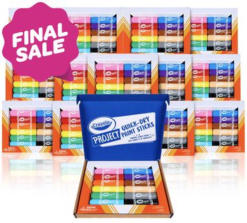 Quick Dry Paint Sticks Group Pack, 14 Individual Boxes of 12 count Quick Dry Paint Sticks.  Final Sale burst in upper left