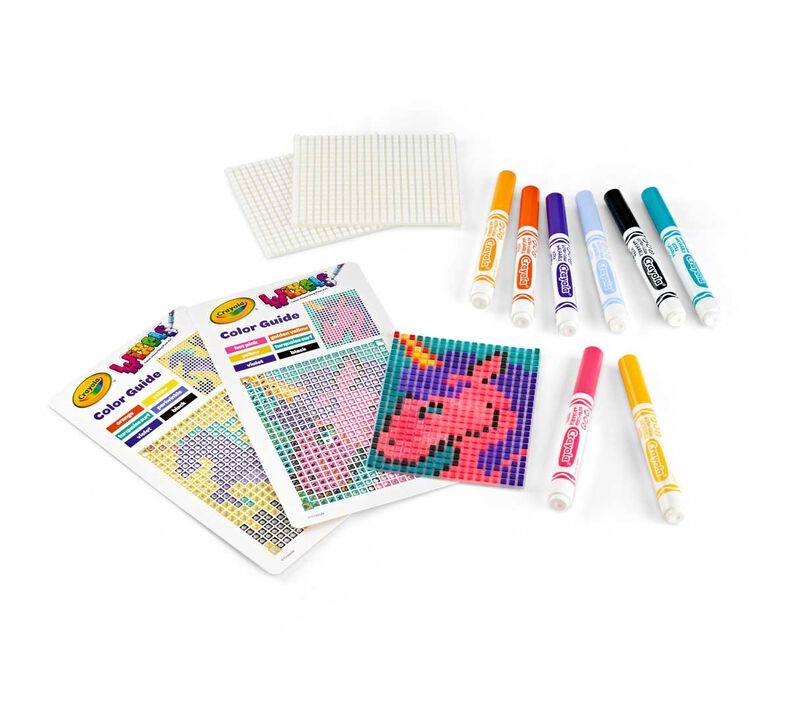 Wixels Unicorn Activity Kit, Pixel Art Coloring Set