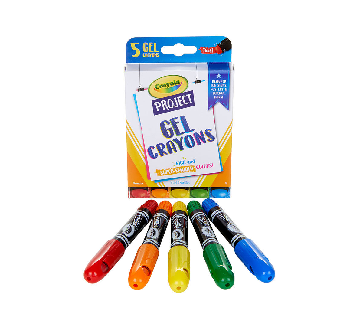 Washable Twistable Non-Toxic Gel Crayons Set for Toddlers Kids and Students Ideal for Paper Glass and Mirrors Shuttle Art 24 Colors Gel Crayons 