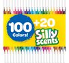 Washable Super Tips Markers, 120 count 100colors + 20 Silly Scents