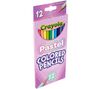 Pastel Colored Pencils, 12 count, left side view.
