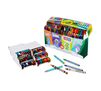 Special Effects Crayon Set, 96 Count Front View of Box and Crayons
