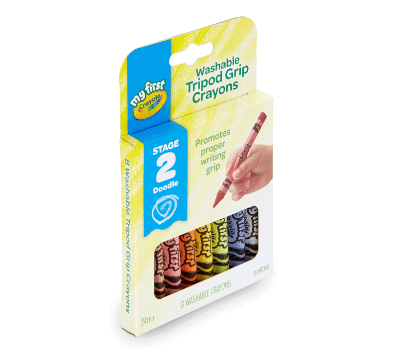 My First Crayola Washable Tripod Grip Crayons, 8 count