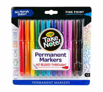 Take Note Permanent Markers 12 count front view