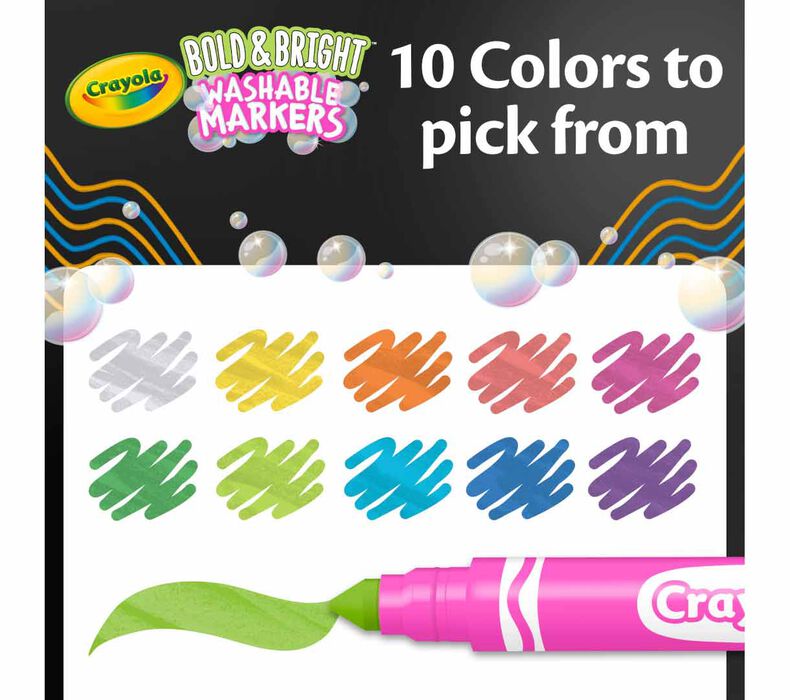 MARKERS WASHABLE THIN 10 COLOR - Brainstorm, Inc.