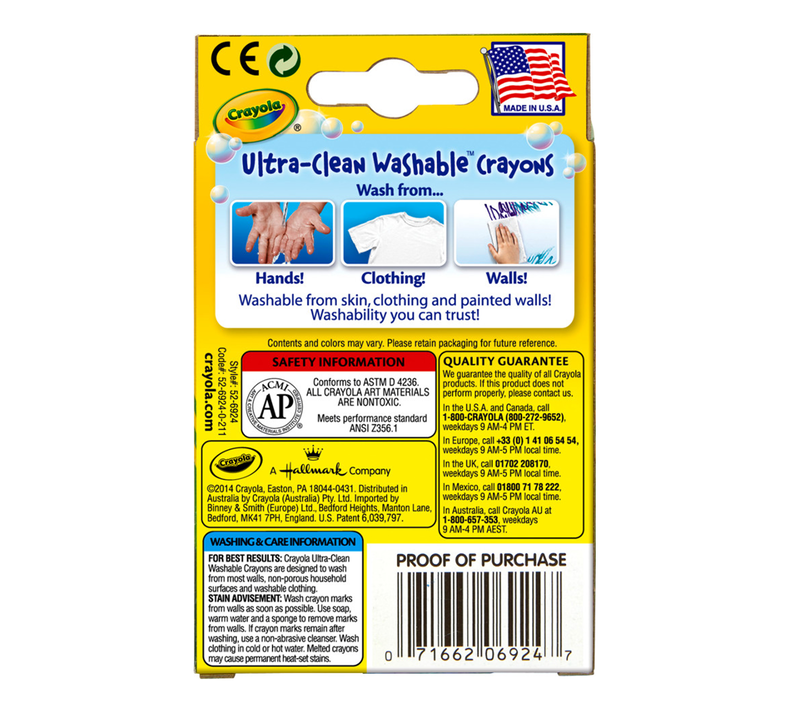 Ultra-Clean Washable Crayons, 24 Count