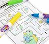 Dinosaur Color and Erase Reusable Activity Pad with Markers. Hike and Hunt maze completed with markers. 