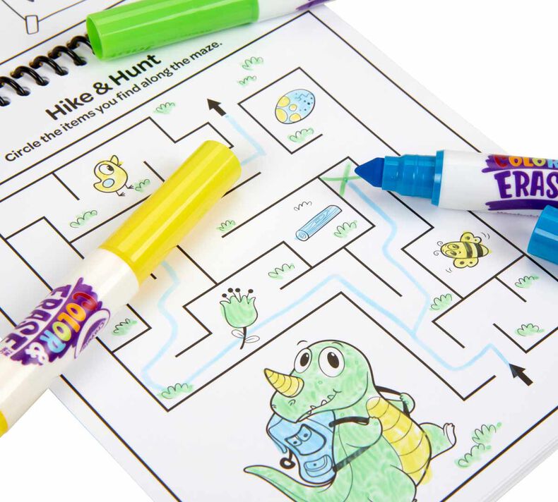 Dinosaur Color and Erase Reusable Activity Pad with Markers