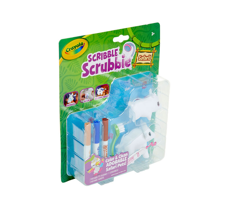 Scribble Scrubbie Safari Animals, Warthog & Buffalo, 2 Count